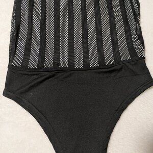 Rhinestone Lines See-through Bodysuit / Lingerie